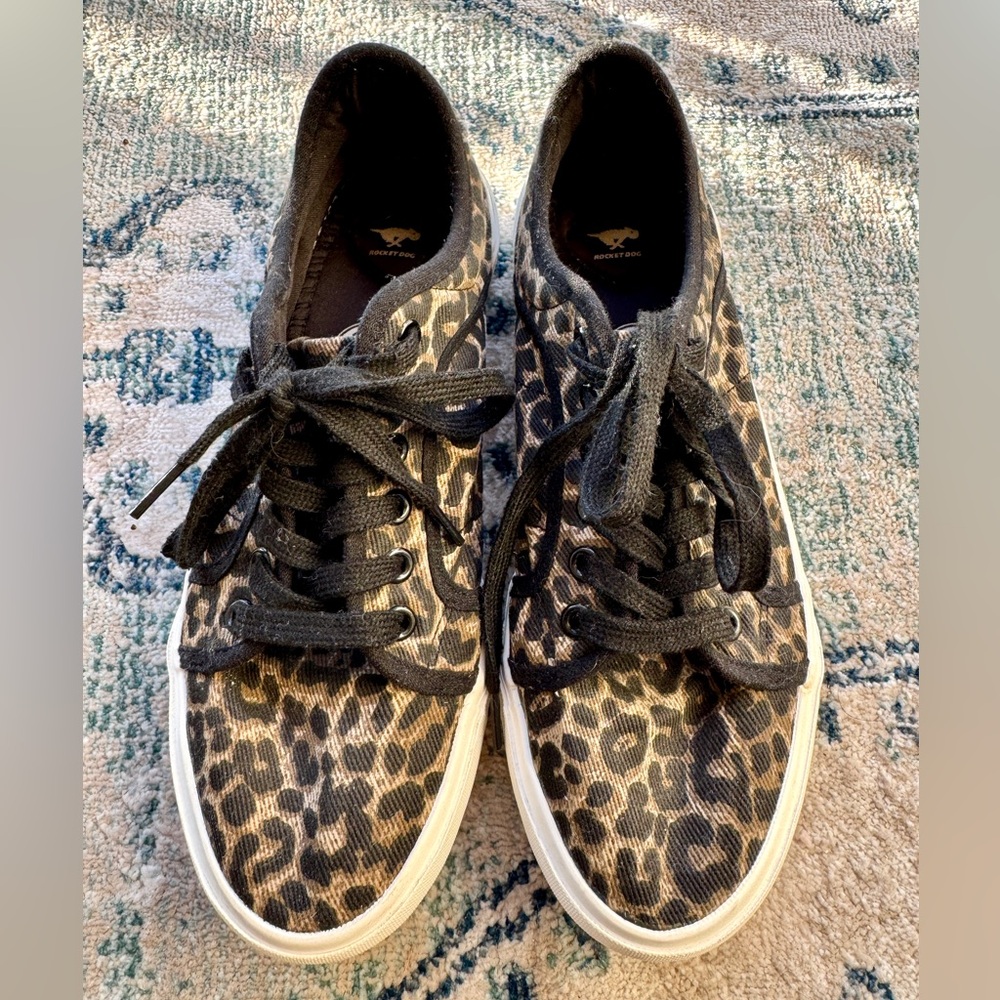 Rocket Dog Women's Leopard Print Sneakers Size 9 Animal Print Fall Shoes